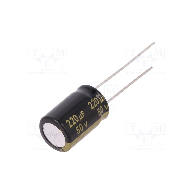 10 pcs : EEUFM1H221 - Capacitor: electrolytic, low ESR, THT, 220uF, 50VDC, Ø10x16mm, ±20%