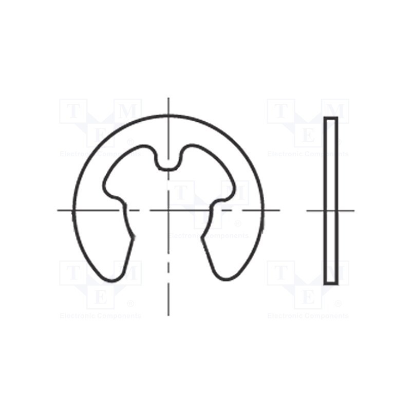 500 pcs : 1228080 - Circlip, spring bronze, Shaft dia: 2.3mm, BN 593, Ring: external