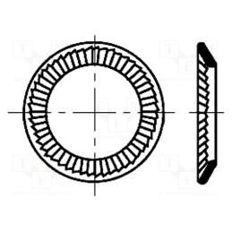 500 pcs : 3185419 - Washer, conical, M3, D5.5mm, h0.95mm, A2 stainless steel