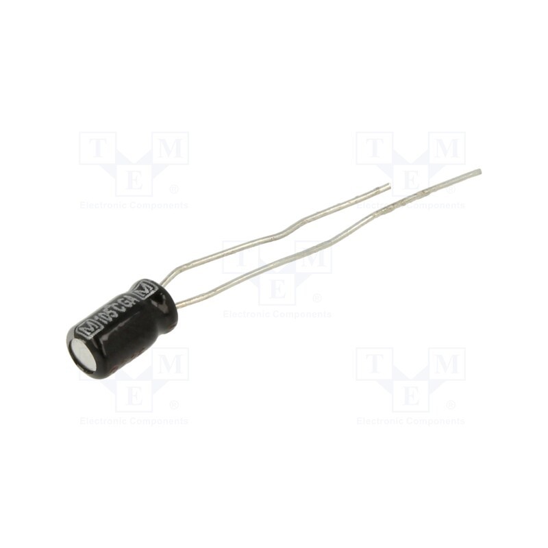 50 pcs : EEAGA1H4R7H - Capacitor: electrolytic, THT, 4.7uF, 50VDC, Ø4x7mm, Pitch: 2.5mm