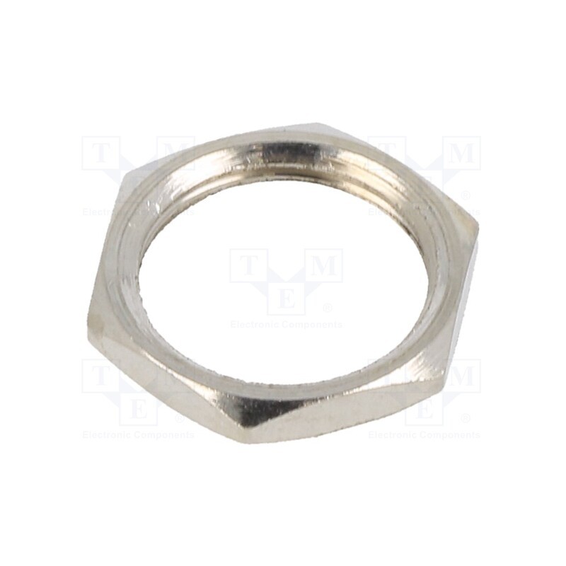 100 pcs : 1458 - Nut, hexagonal, 15/32'-32, brass, Plating: nickel, 1.98mm