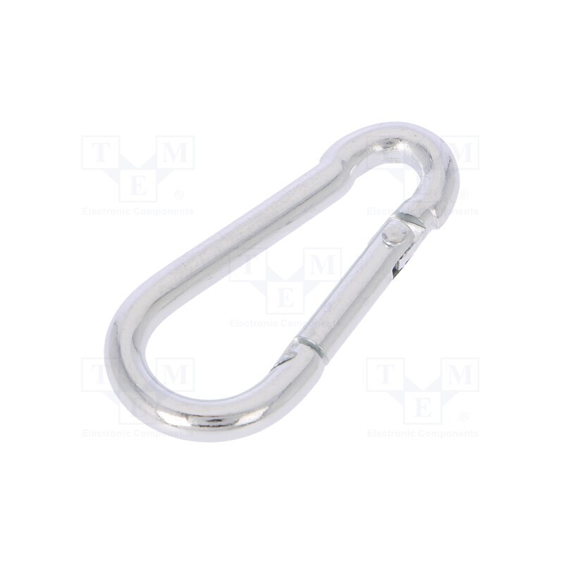 50 pcs : KSO.4.40 - Carabiner, steel, for rope, L: 40mm, zinc, 4mm