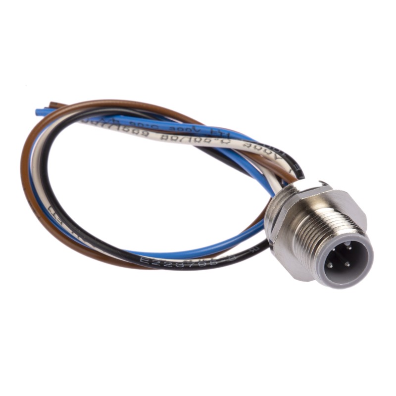 1 pcs - Hirschmann Straight Male 4 way M12 to Unterminated Sensor Actuator Cable, 200mm
