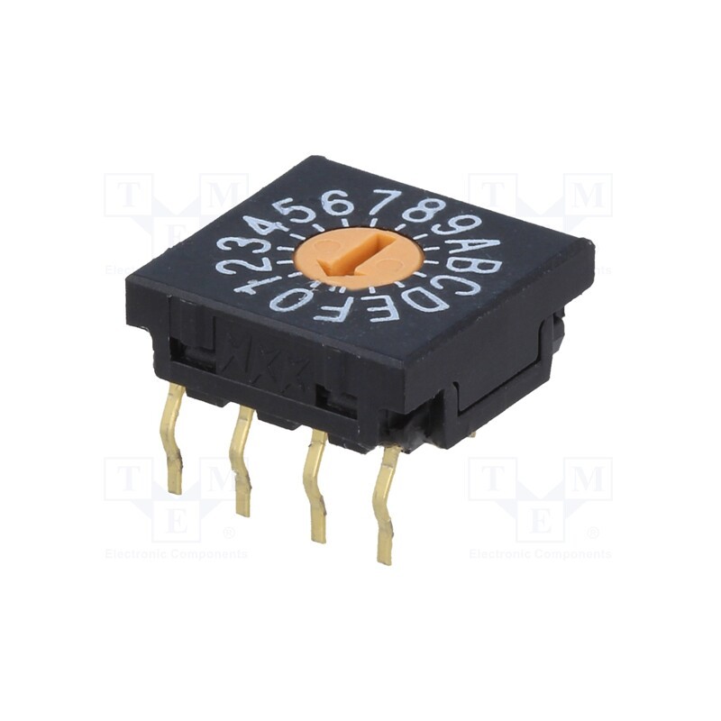10 pcs : FR01FR16P-S - Encoding switch, HEX/BCD, Pos: 16, THT, Rcont max: 100mΩ, 10x10x4mm