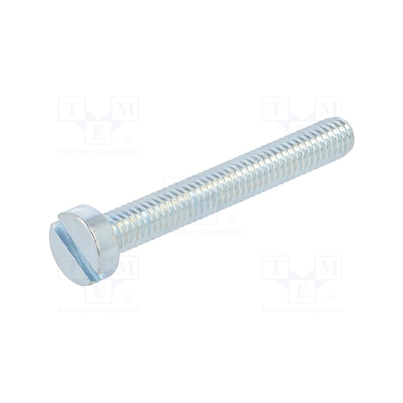 100 pcs : 1128639 - Screw, M4x30, 0.7, Head: cheese head, slotted, steel, zinc, DIN 84A