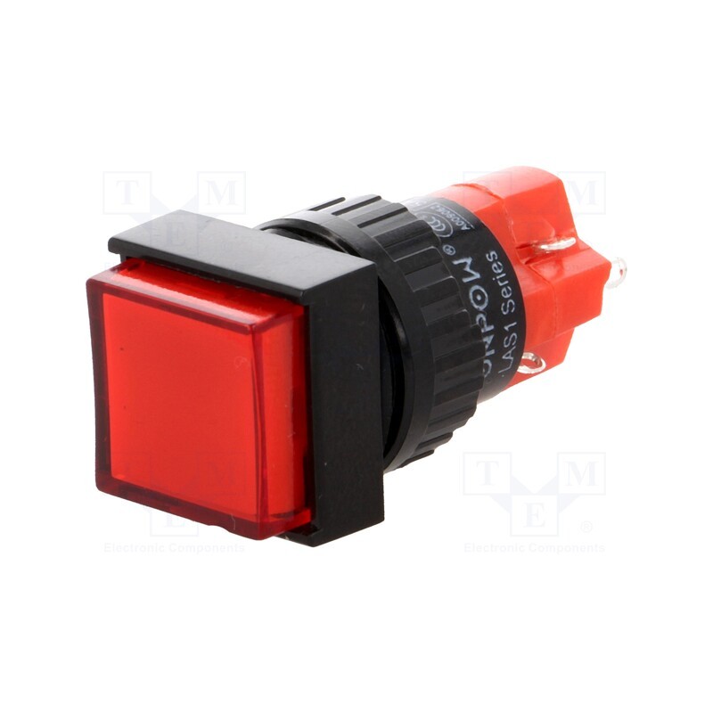 10 pcs : LAS1F-11/R-IP40 - Switch: push-button, Pos: 2, SPDT, 3A/250VAC, 2A/24VDC, ON-(ON)