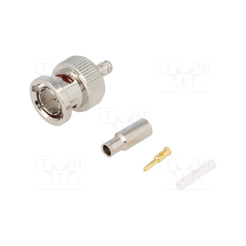 10 pcs : B1121E1-ND3G-6-75 - Plug, BNC, male, straight, 75Ω, crimped, for cable, POM, gold-plated