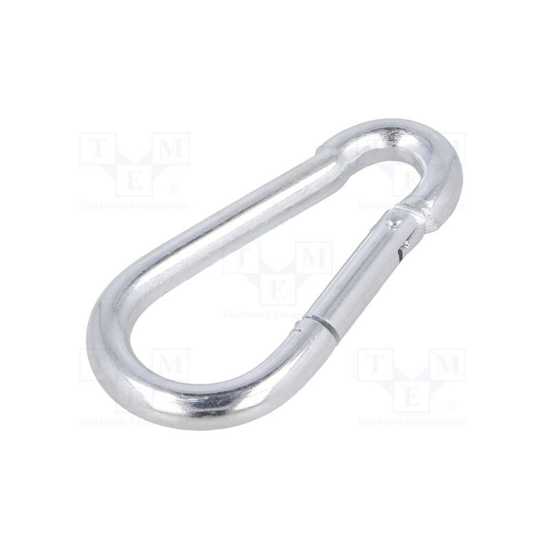 10 pcs : KSO10100 - Carabiner, steel, for rope, L: 100mm, zinc, 10mm