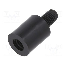 50 pcs : 288RDX12 - Screwed spacer sleeve, cylindrical, polyamide, M5, M5, 12mm, black