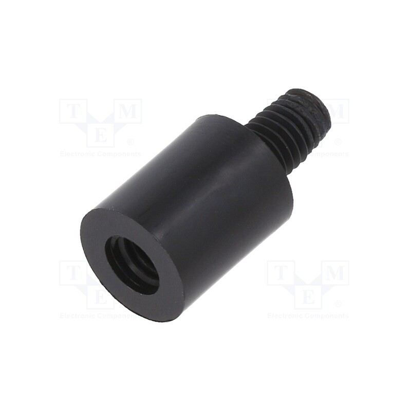50 pcs : 288RDX12 - Screwed spacer sleeve, cylindrical, polyamide, M5, M5, 12mm, black