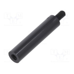 50 pcs : 287RDX35 - Screwed spacer sleeve, cylindrical, polyamide, M4, M4, 35mm, black
