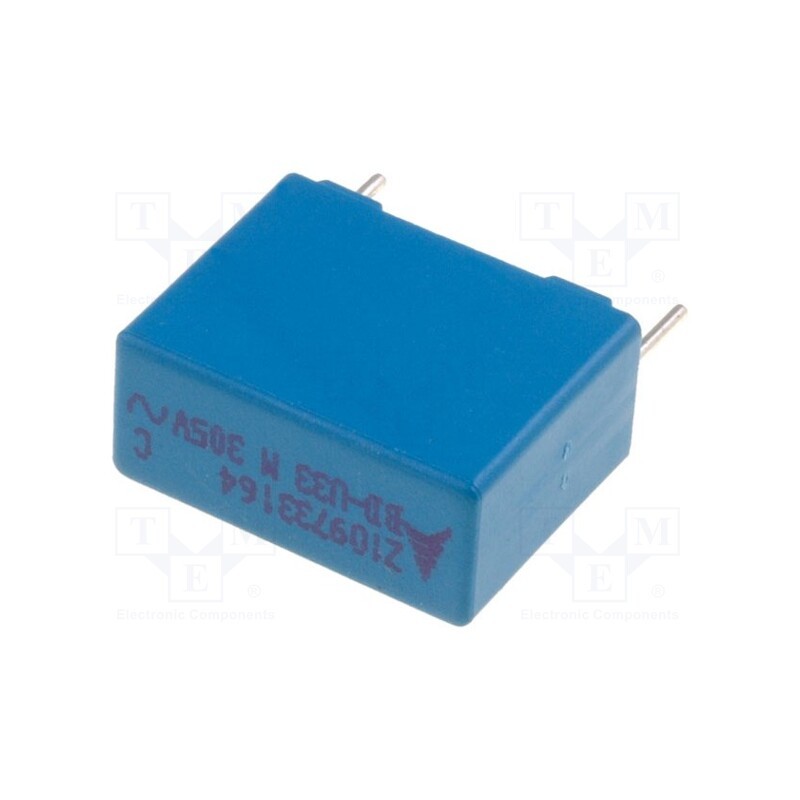 20 pcs : B32922C3334M000 - Capacitor: polypropylene, 330nF, 8x14x18mm, THT, ±20%, 15mm, 305VAC