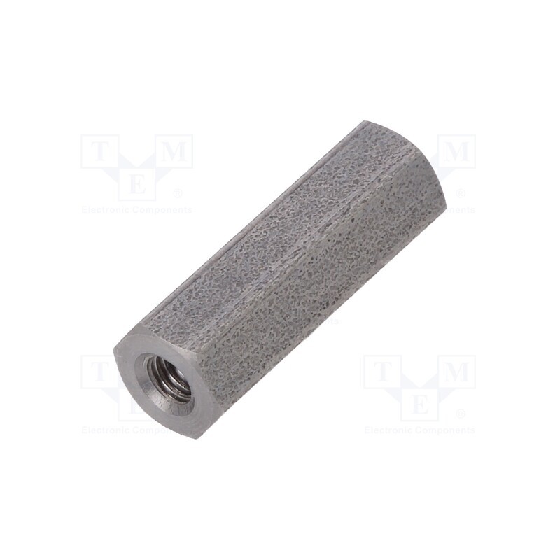 50 pcs : 142X15 - Screwed spacer sleeve, 15mm, Int.thread: M2,5, hexagonal
