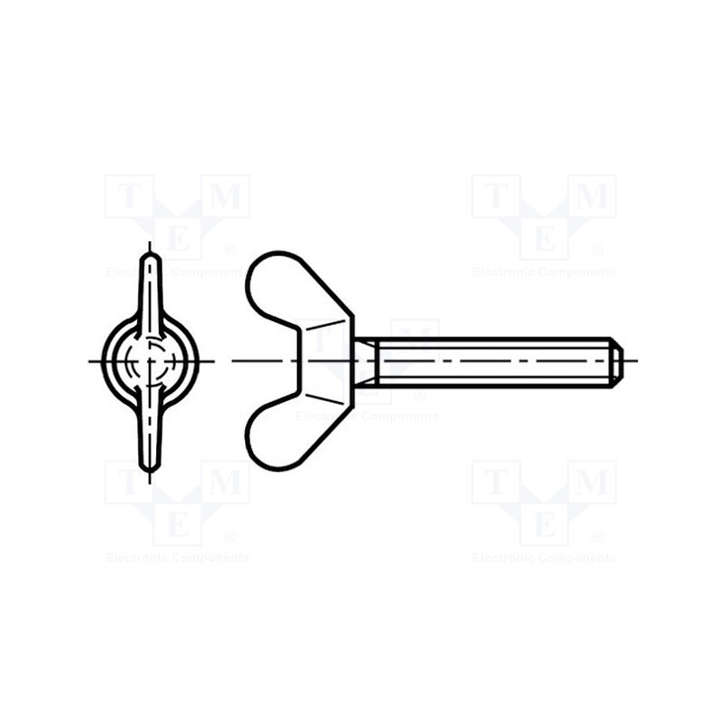 50 pcs : 1401122 - Screw, M6x20, Head: wing, polyamide, DIN 316