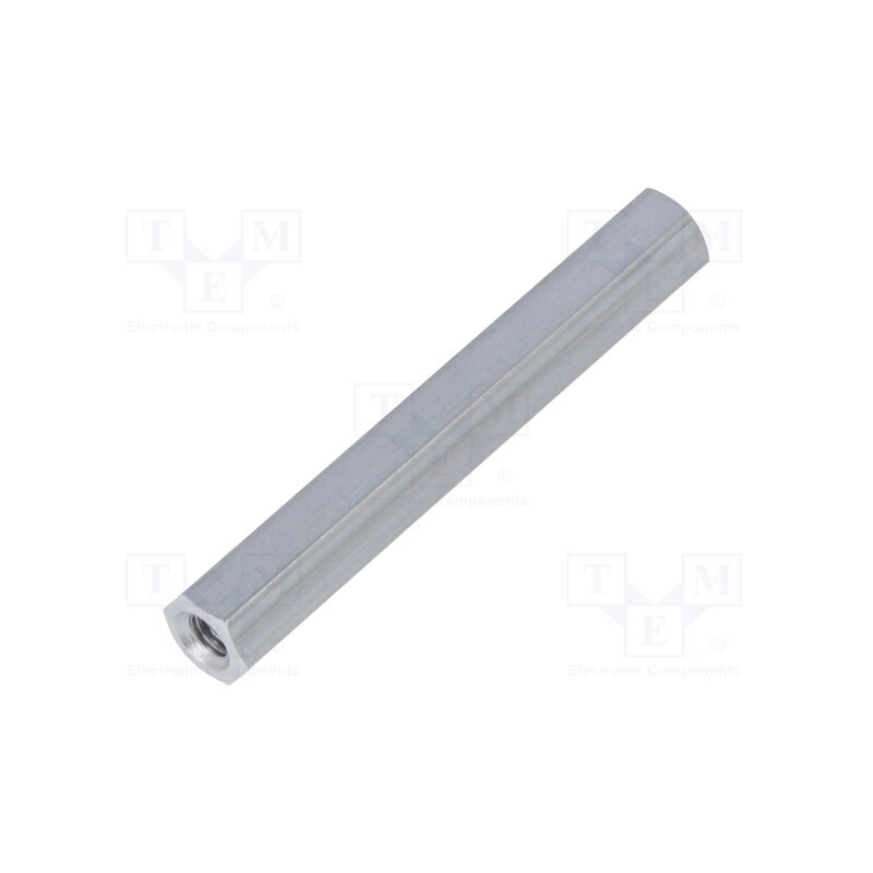 50 pcs : 136X50 - Screwed spacer sleeve, 50mm, Int.thread: M4, hexagonal, aluminium