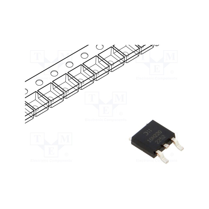 10 pcs : DMN10H220LK3-13 - Transistor: N-MOSFET, unipolar, 100V, 4.7A, Idm: 30A, 7.5W, TO252