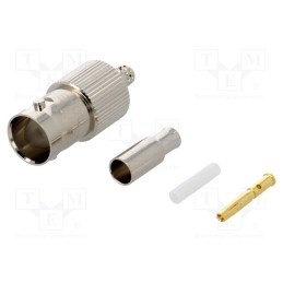 10 pcs : B6121E1-ND3G-6-75 - Plug, BNC, female, straight, 75Ω, crimped, for cable, POM