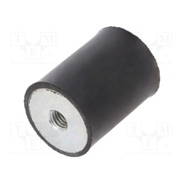 10 pcs : DVA.3-30-40-M8-70 - Vibration damper, M8, Ø: 30mm, rubber, L: 40mm, H: 8mm, 2400N, 240N/mm