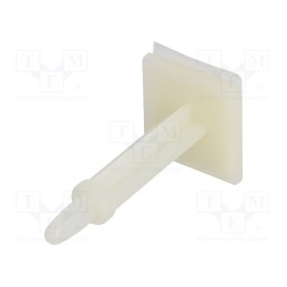 50 pcs : 8GB07V41009 - PCB distance, polyamide, L: 28.6mm, self-adhesive,snap fastener