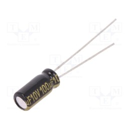 50 pcs : EEUFM1A101 - Capacitor: electrolytic, low ESR, THT, 100uF, 10VDC, Ø5x11mm, ±20%