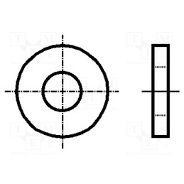 500 pcs : 1271113 - Washer, round, M8, D20mm, h2mm, steel, Plating: zinc, BN 737