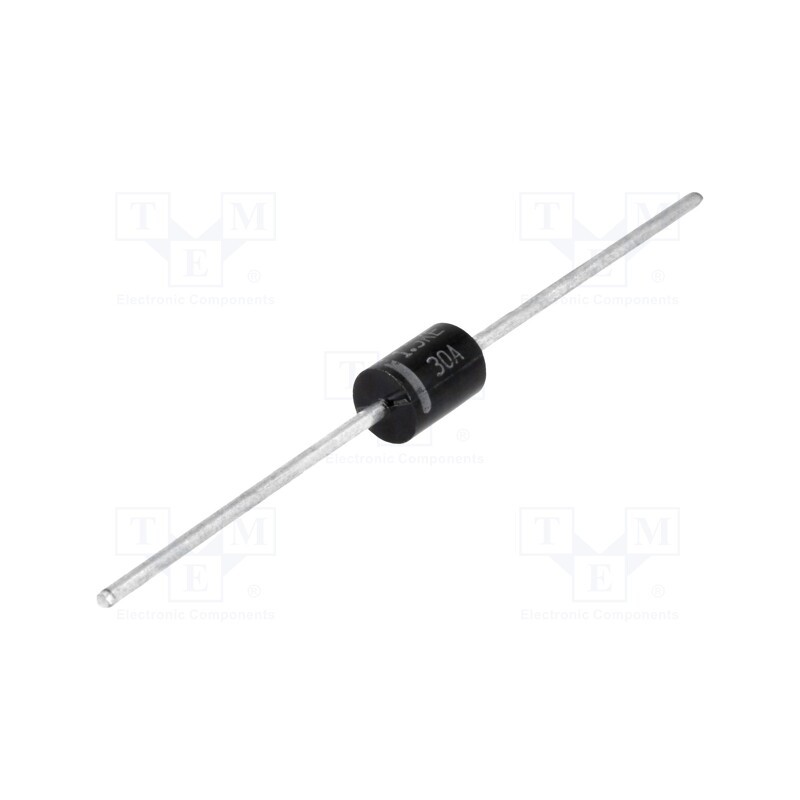 10 pcs : 1.5KE30A - Diode: TVS, 1.5kW, 30V, 38A, unidirectional, ±5%, Ø5,4x7,5mm