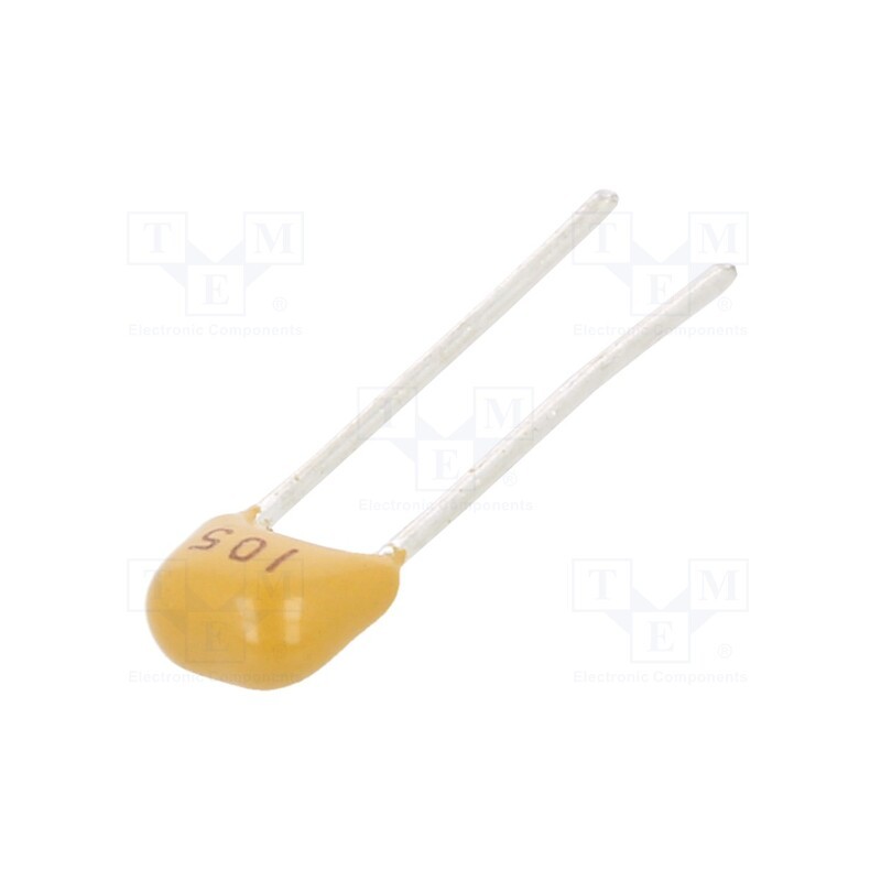 50 pcs : CT40805Y105M101F1R - Capacitor: ceramic, 1uF, 100V, Y5V, ±20%, THT, 2.54mm