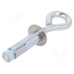 10 pcs : OHR.8100 - Hook, ring,with a anchor, steel, zinc, Thread len: 60mm