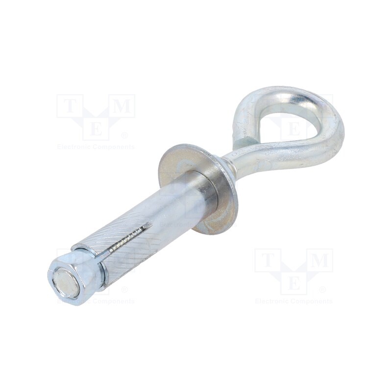 10 pcs : OHR.8100 - Hook, ring,with a anchor, steel, zinc, Thread len: 60mm
