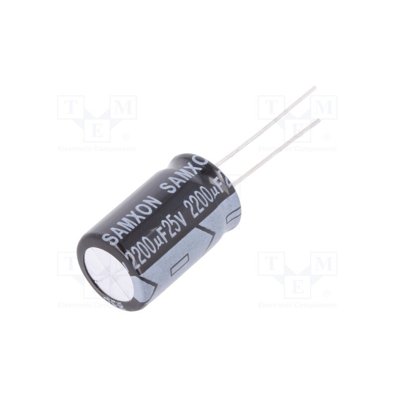 10 pcs : EKM228M1EI20RRSHP - Capacitor: electrolytic, THT, 2200uF, 25VDC, Ø12.5x20mm, Pitch: 5mm