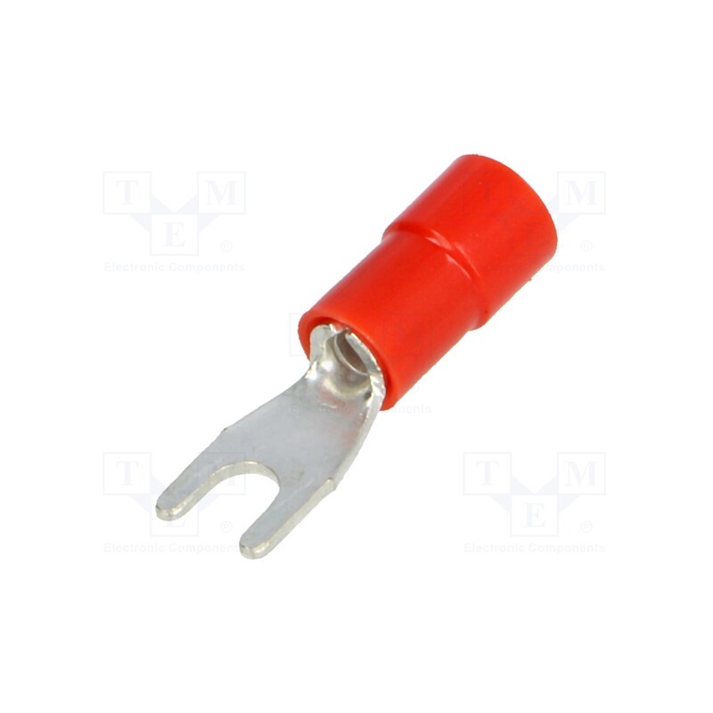 50 pcs : BM 00108 - Tip: fork, M3, Ø: 3.2mm, 0.25÷1.5mm2, crimped, for cable, insulated