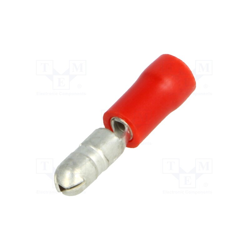 50 pcs : BM 00130 - Terminal: round, male, Ø: 4mm, 0.25÷1.5mm2, crimped, for cable, red
