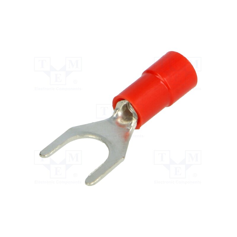 50 pcs : BM 00132 - Tip: fork, M6, Ø: 6.2mm, 0.25÷1.5mm2, crimped, for cable, insulated