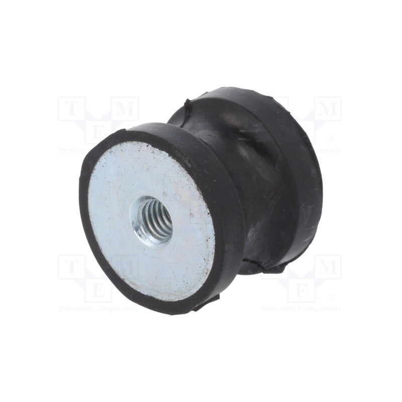 10 pcs : DVC.3-25-20-20-M6-70 - Vibration damper, M6, Ø: 25mm, rubber, L: 20mm, H: 6mm, 1235N, 247N/mm