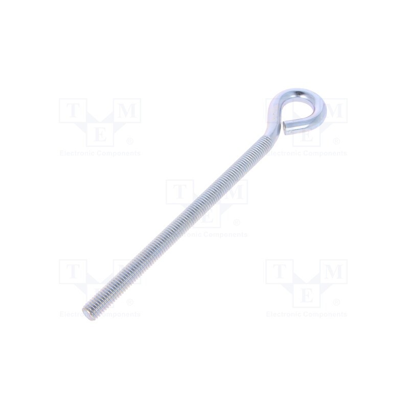 10 pcs : HO.8160 - Hook, ring, steel, zinc, Thread len: 120mm, Overall len: 160mm