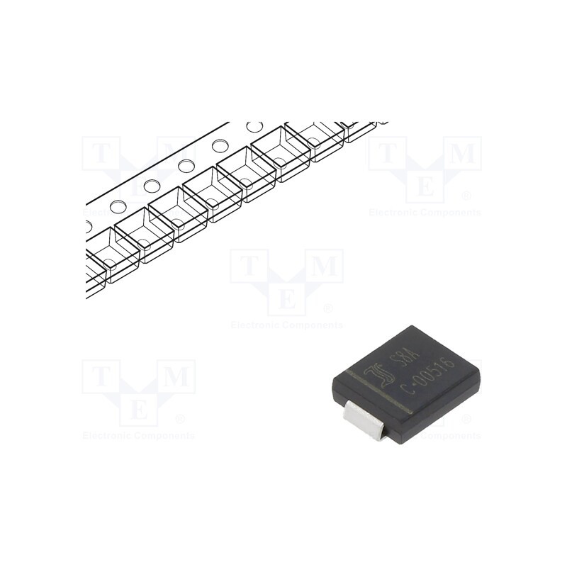 10 pcs : S8A - Diode: rectifying, SMD, 50V, 8A, 1.5us, SMC, Ufmax: 0.98V, Ifsm: 400A