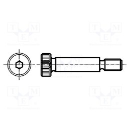 10 pcs : ISO 7379-12-M10-45 - Shoulder screw, steel, M10, 1.5, Thread len: 16mm, hex key, HEX 6mm