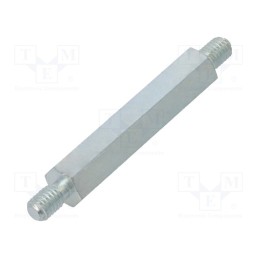 50 pcs : 428X40 - Screwed spacer sleeve, 40mm, Ext.thread: M5, hexagonal, steel