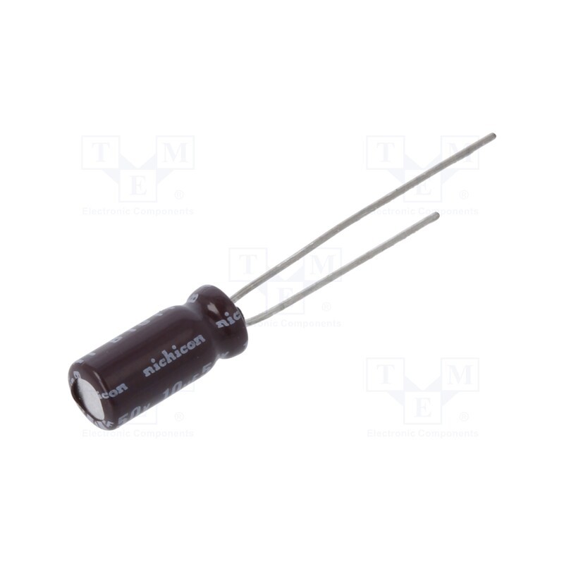 50 pcs : ULD1H100MDD1TD - Capacitor: electrolytic, THT, 10uF, 50VDC, Ø5x11mm, Pitch: 2mm, ±20%