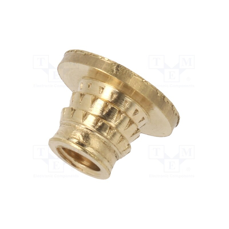 100 pcs : 004M3 - Threaded insert, brass, M3, BN 37896, L: 4.1mm, MULTISERT®