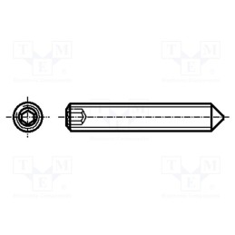500 pcs : 1236857 - Screw, M5x8, 0.8, Head: without head, hex key, A2 stainless steel