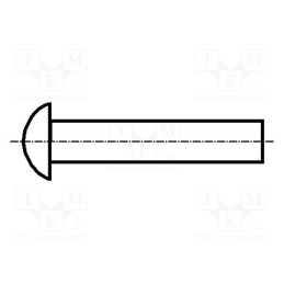 500 pcs : 1207660 - Rivet, copper, Rivet diam: 2mm, L.rivet: 4mm, BN 126, DIN 660