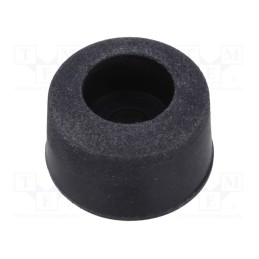 50 pcs : SOF-15125 - Foot, H: 11.5mm, black, rubber, Dim: Ø19.1mm, Cutout: Ø5mm, -40÷50°C