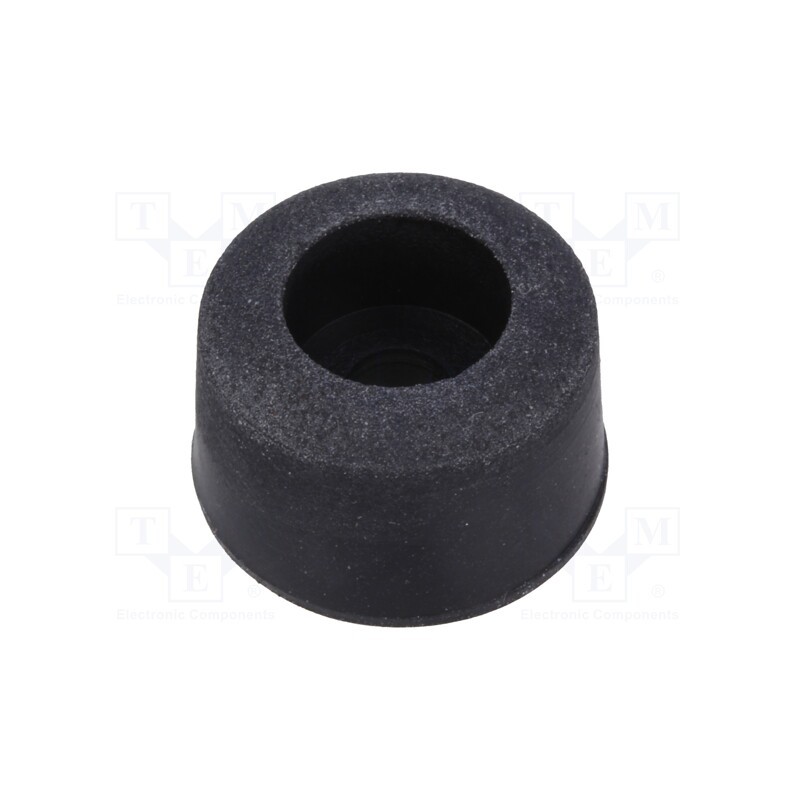 50 pcs : SOF-15125 - Foot, H: 11.5mm, black, rubber, Dim: Ø19.1mm, Cutout: Ø5mm, -40÷50°C