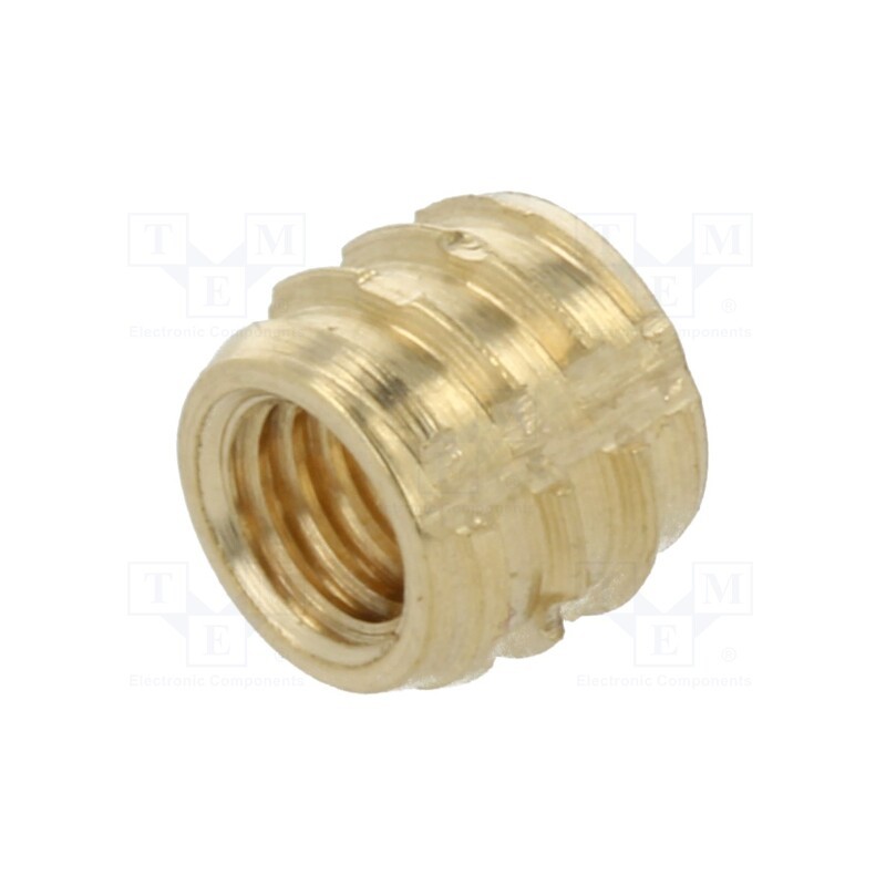 100 pcs : 139M3 - Threaded insert, brass, M3, L: 4mm, TRISERT®