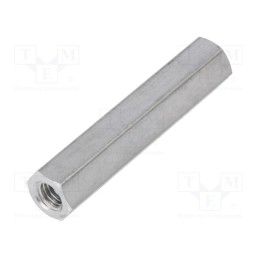 50 pcs : 138X40 - Screwed spacer sleeve, 40mm, Int.thread: M5, hexagonal, aluminium