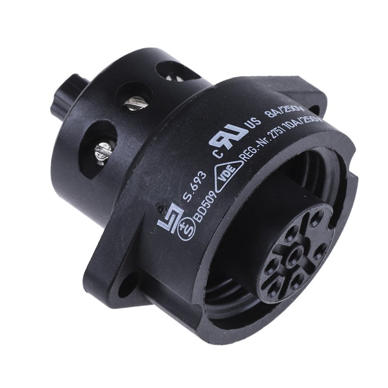 1 pcs - binder Circular Connector, 7 Contacts, Panel Mount, Plug, Female, IP67, 693 Series