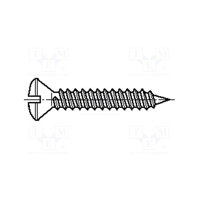 500 pcs : 1373846 - Screw, 2.9x25, Head: countersunk, slotted, 0,8mm, hardened steel