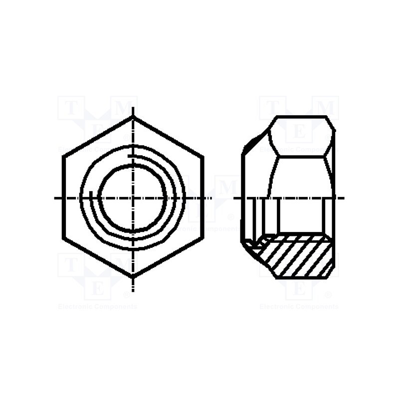 100 pcs : 1952935 - Nut, hexagonal, M2, 0.4, steel, Plating: zinc, 4mm, BN 161, DIN 985