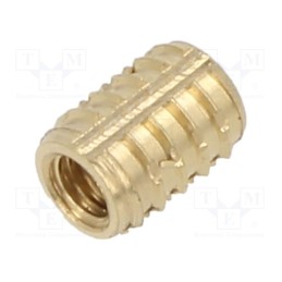 100 pcs : 170M3 - Threaded insert, brass, M3, L: 6.25mm, TRISERT®